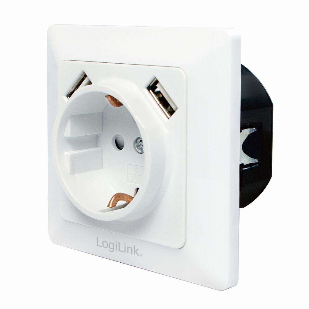 LogiLink Steckdose mit 2x USB - PA0162